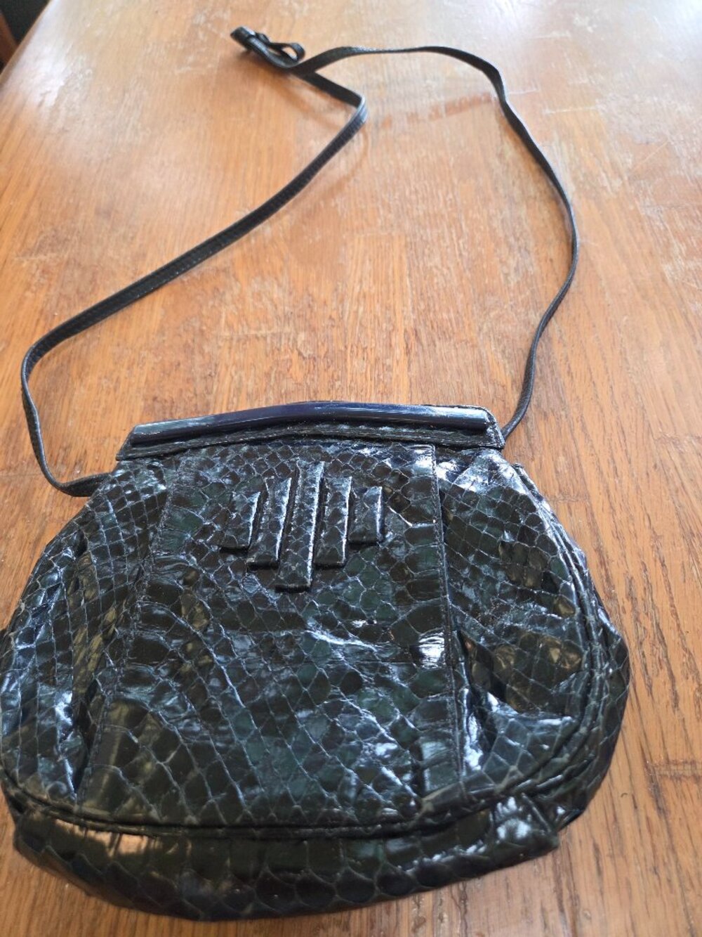Vintage Barbara Bolan Navy Leather Designer Cross Body